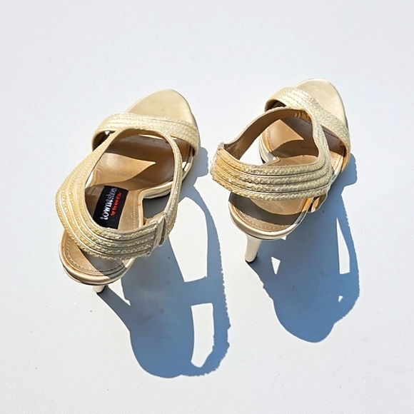 Matte Sparkly Gold Summer Heels - Picture 4 of 5